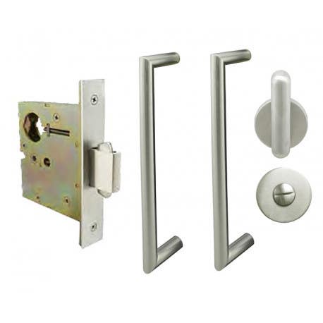 INOX PD5000 Mortise Lock w/ FH17 Bezel Flush Pull for Sliding Door