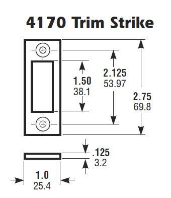 Adams Rite 4170 Trim strike for 4070 Short Throw Deadbolt