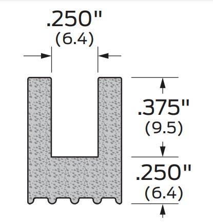ZERO 2070N Closed Cell Sponge Neoprene - U Shape Extrusion