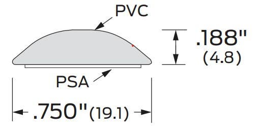 ZERO 9131-PSA PVC Bumper, PSA, .750"x.188"