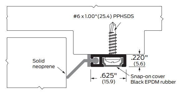 ZERO 8877 Head & Jamb Gasketing, Neoprene Seal