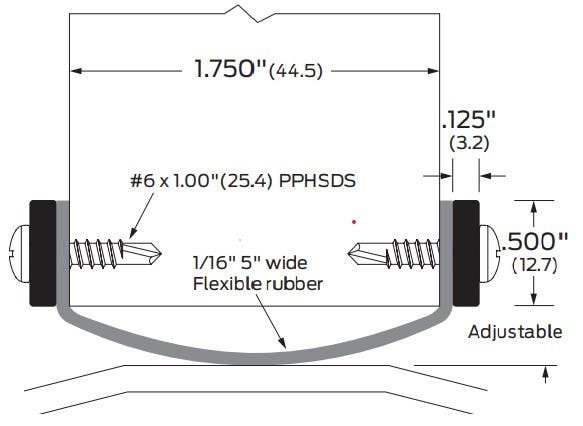 ZERO 511 Door Shoe, Rubber, 1/16" Thick