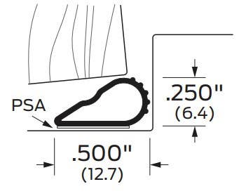 ZERO 188FS Self-Adhesive Weatherstripping, Intumescent/Silicone/PSA