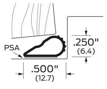 ZERO 188S Self-Adhesive Weatherstripping, Silicone/PSA