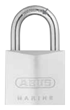 Abus 70IB/50 B Weatherproof Brass Keyed Alike (6403&6404) CUSTOM, Finish-Blue