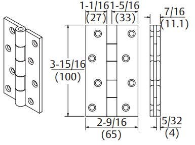 Pemko 403 Henderson Butt Hinge Aluminum For Sliding & Folding Door