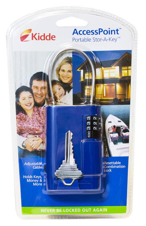 Kidde 001948 Portable Stor-A-Key Locking Key Case w/ Cable, Assorted Colors