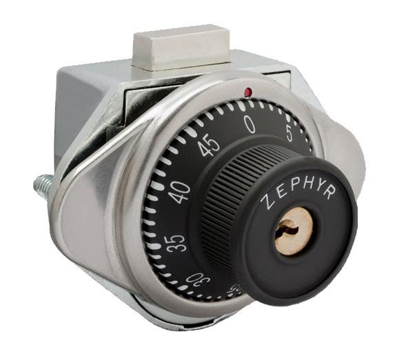 Zephyr S970 Built-In Combination Lock, Dead Bolt, Sideways Dial for Hinged Lockers