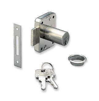 Sugatsune 2100 Cabinet Brass Cylinder Lock, Finish-Nickel
