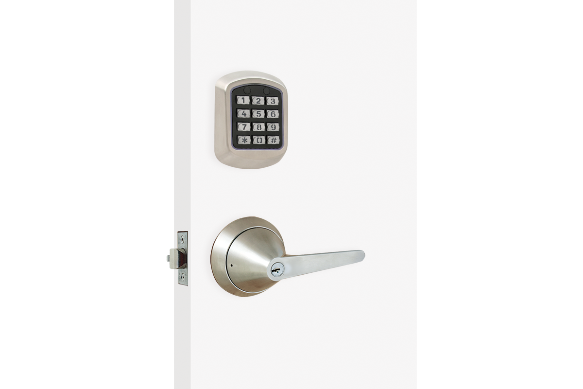 TownSteel XTRX-L-303 Motorized Cylindrical Lock w/ Ligature Resistant Trim-Lever, Satin Stainless Steel