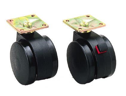 Sugatsune FP-55-P Twin Wheel Caster (Plate Type), Polyamide Body