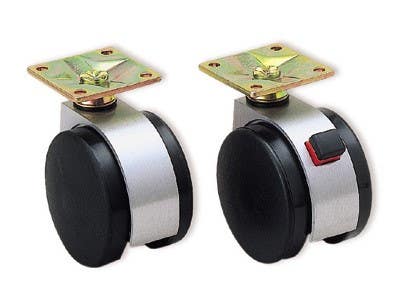 Sugatsune FA-45-P Twin Wheel Caster (Plate Type), Aluminum Body