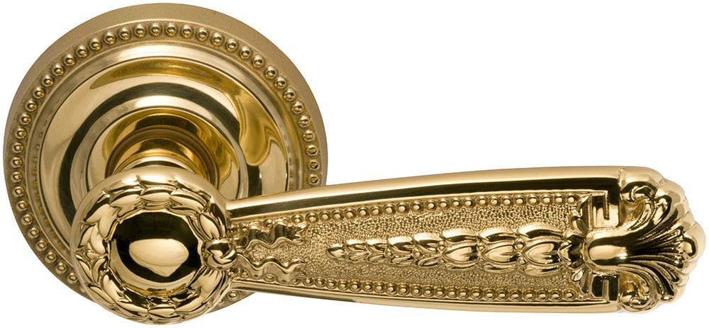 Omnia 229FL/238F34 Classico Lever Latchset-Solid Brass W/ Full Lip Strike, Finish-Siena Brass, Lacquered