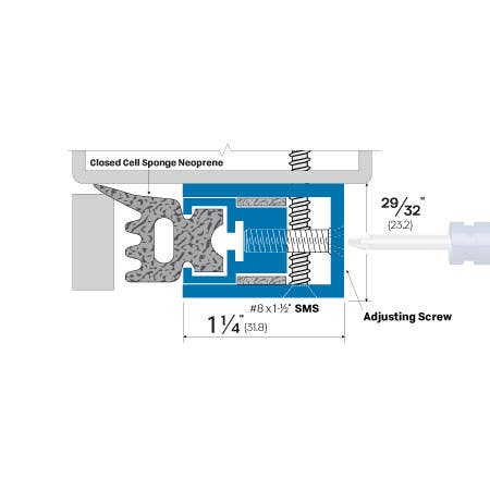 Accurate 1700 Aluminium Adjustable Door Stop