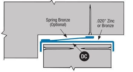 Accurate DC1 Hinged Door Weather Strip, Drip Cap