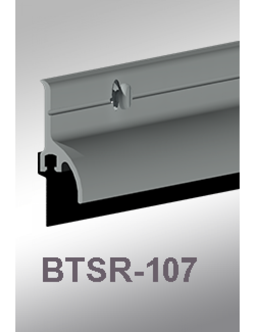 Cal-Royal BTSR-107 Door Bottom Sweep with Rain Drip made of Extruded Aluminum Retainer and Vinyl Insert
