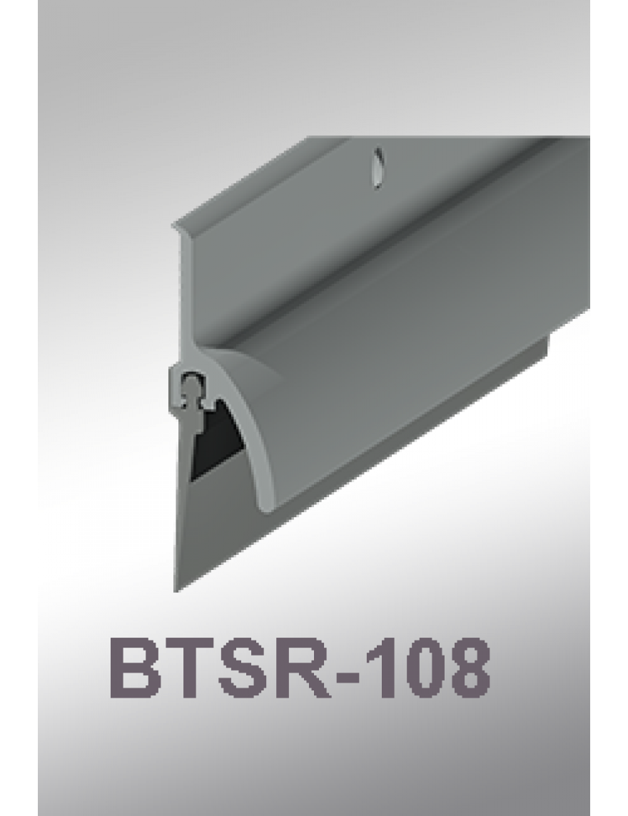 Cal-Royal BTSR-108 Door Bottom Sweep with Rain Drip made of Extruded Aluminum Retainer and Vinyl Insert