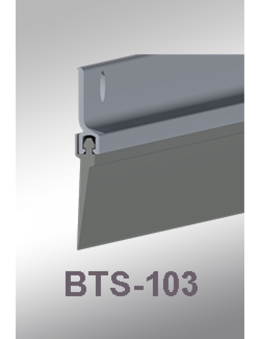Cal-Royal BTS-103 Door Bottom Sweep made of Extruded Aluminum Retainer and Vinyl Insert