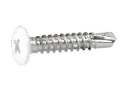 D&D 1PW-100 Bag of 100 - 1" Self-Drilling Screws,Wafer Head, Phillips Head, Black, Stainless Steel