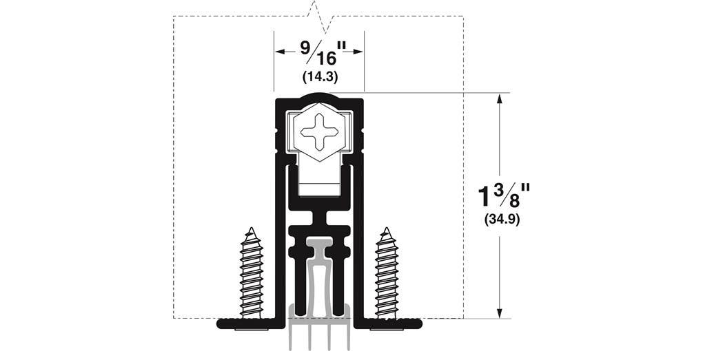 Pemko STC411APK Acoustic Full Mortise Automatic Door Bottom w/ PemkoPrene Insert, Mill Finish Aluminum
