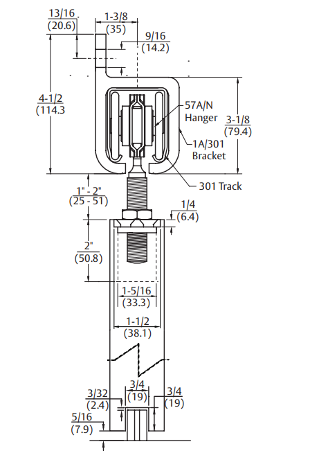 Pemko HH3/ Henderson Stainless Steel In-Track Stop For Sliding & Folding Door