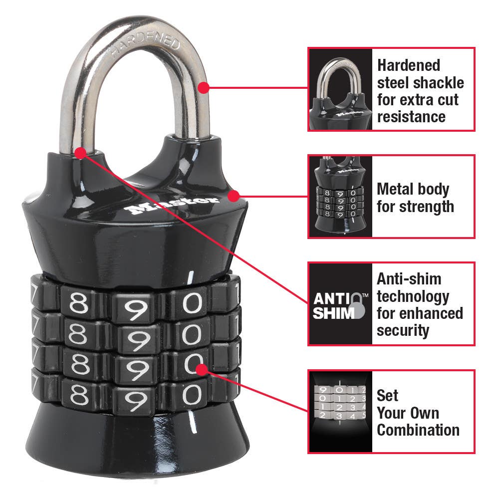 Master Lock 1535D Padlock, Set Your Own Combination