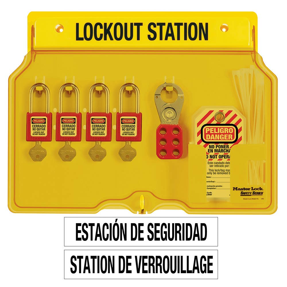 Master Lock 1482BP410ES Bilingual Padlock Station