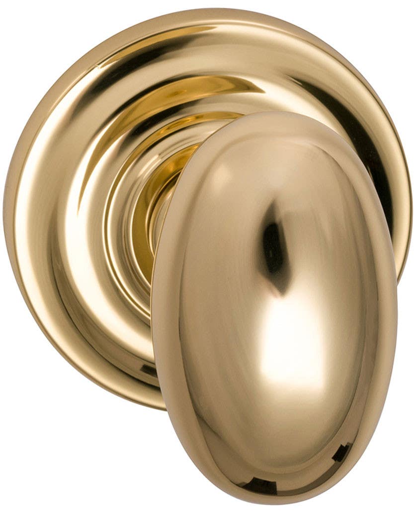 Omnia 434 Interior Traditional Egg-shaped Knob Latchset - Solid Brass