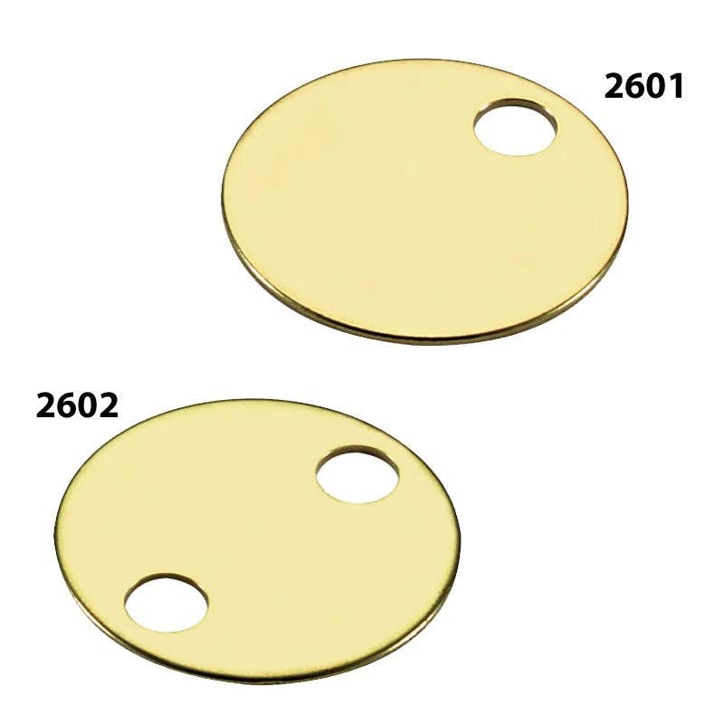 Lucky Line 26512 1-1/4 Brass Tag 1 Hole 5/Card