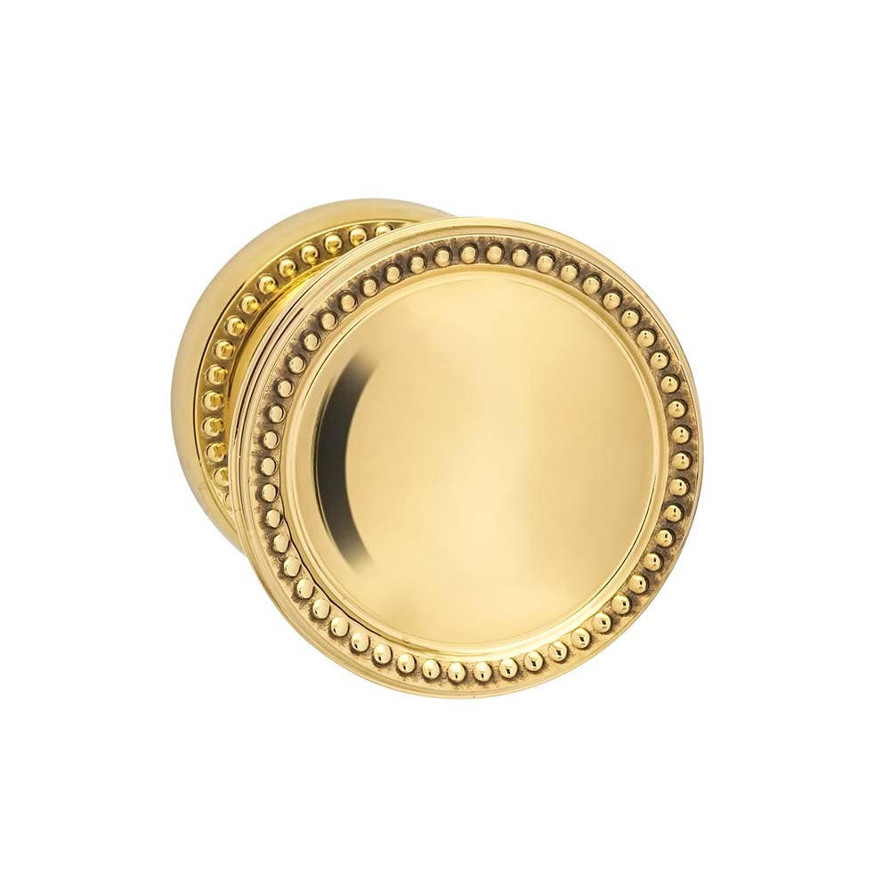 Omnia 508BD Beaded Interior Traditional Knob Latchset - Solid Brass