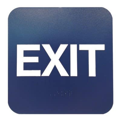 DON JO HS-9090-35 ADA Sign Exit with Plastic Material,Finish-Black