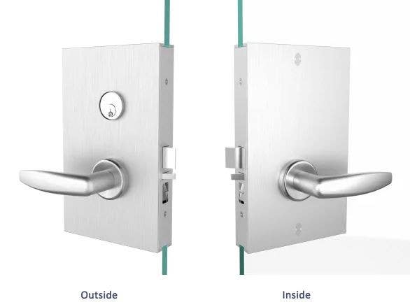 Accurate Lock & Hardware G-ML Mortise Glass Patch, 2-3/4" Backset For 1/2" Thick Tempered Glass