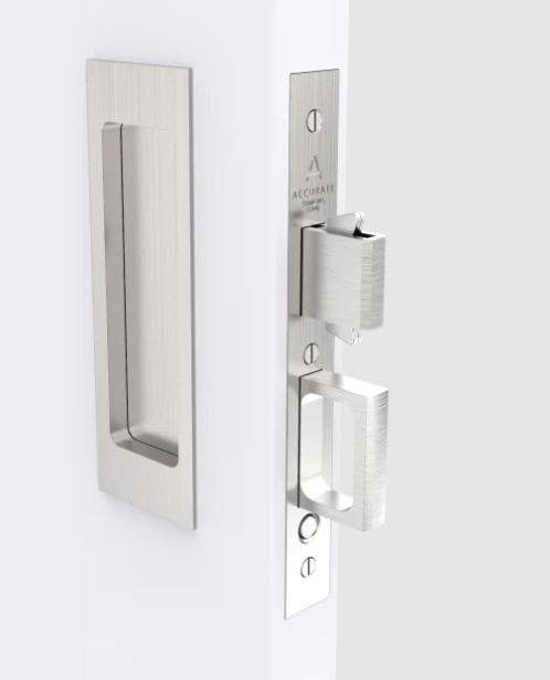 Accurate Lock & Hardware 2002Q Pocket Door Hardware Set For Single Door, Invisi-Mount Fasteners
