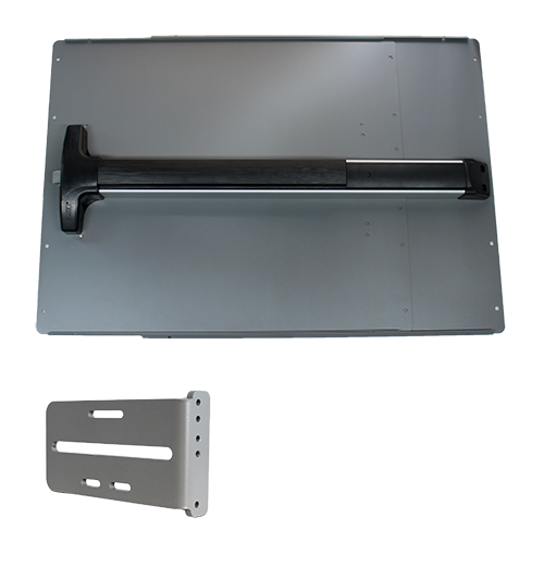 Lockey PS42 Standard Panic Shield Value Kit w/ Detex V-40 Panic Bar, 24" Panic Shield & PSSB Strike Bracket