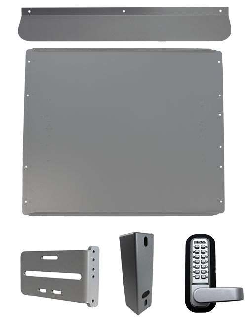 Lockey PS60 Standard Panic Shield Security Kit w/ 24" Panic Shield, Strike Bracket, Gate Box, Keyless Panic Trim, Max Guard
