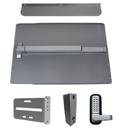 Lockey PS61 Standard Panic Shield Security Kit w/ 24" Panic Shield, Strike Bracket, Gate Box, Keyless Panic Trim, Max Guard
