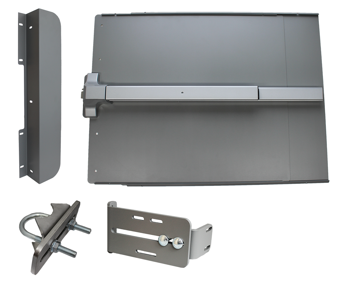 Lockey ED41 Edge Panic Shield Value Kit 24" Panic Shield, ED-SB Strike Bracket, Latch Protector, Jamb Stop