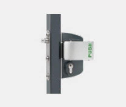 Locinox LPKQU2 Surface Mounted Anti-Panic Gate Lock, Cylinder: VSZ - Keyed to Differ