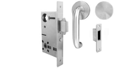 INOX PD9600 Self-Latching Interior/Exterior Mortise Lockset for Sliding Door w/ X Series Lever