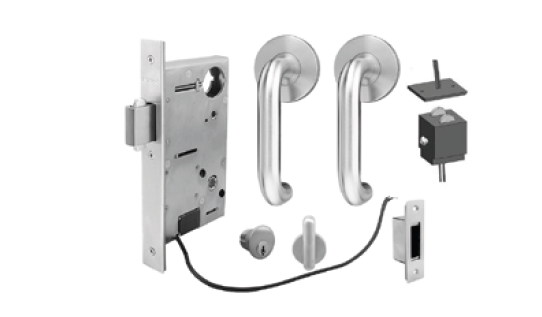 INOX PD97 Electrified Sliding Door Lockset w/ X Series Lever