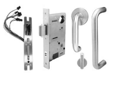 INOX PD97ES Electrified Mortise Lock, Auto-locking & Monitoring with Surface Pull
