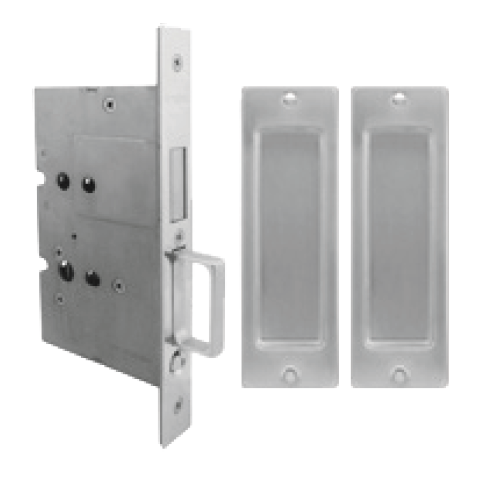 INOX PD8000 Interior Mortise Lockset w/ FH17 Bezel Flush Pull for Pocket Door