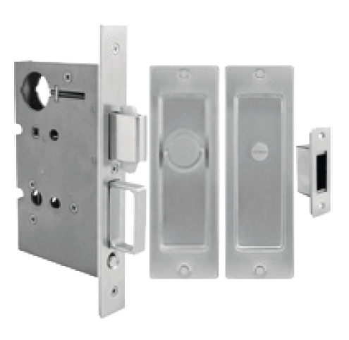 INOX PD8000 Mortise Lockset w/ FH27SL Slim Trim Linear Flush Pull & TT09 Thumbturn