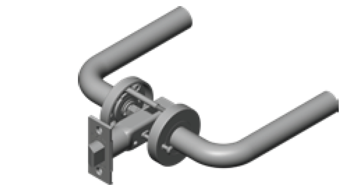 INOX TL7 Interior Tubular Lockset, GT/ SH Rose, Group B, Non-Quick Ship