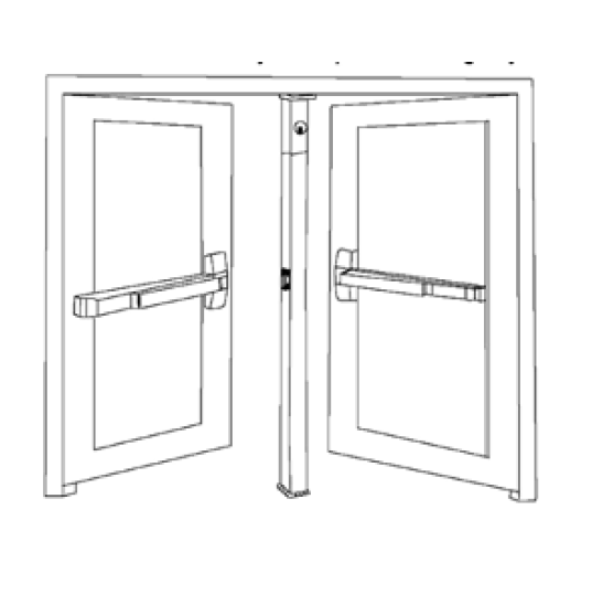INOX EDMUL84 Mullion for Door Pair with Bracket