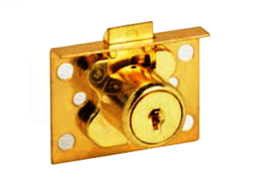 CCL 0015 2065 Drawer Lock, 7/8", Disc Tumbler, Finish - Satin Brass