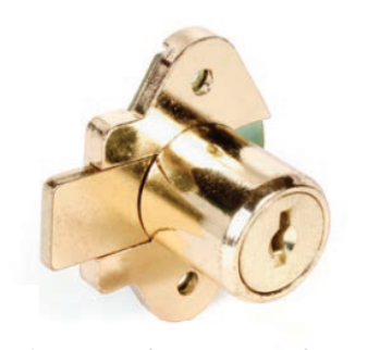 CCL 02696 2067 Cabinet Lock, 7/8", Dead Bolt, Disc Tumbler, CAT60, Finish - Satin Brass