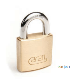 CCL 906 Padlock, Brass Body, Pin Tumbler