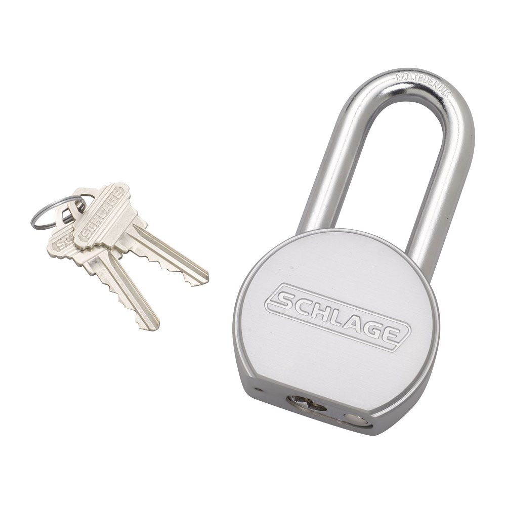 Schlage 851226 Round Body Steel Padlock, 2" Shackle, Keyed Alike