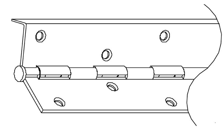 PBB CH51L Full Mortise With Half Guard Stainless Steel Hinge